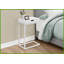 Table basse en forme de C avec tiroir de rangement, stratifié blanc et amp; Métal pour la vie Chambre à coucher