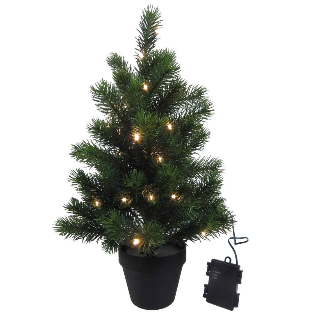 Künstlicher Weihnachtsbaum 53 cm mit LED im Topf