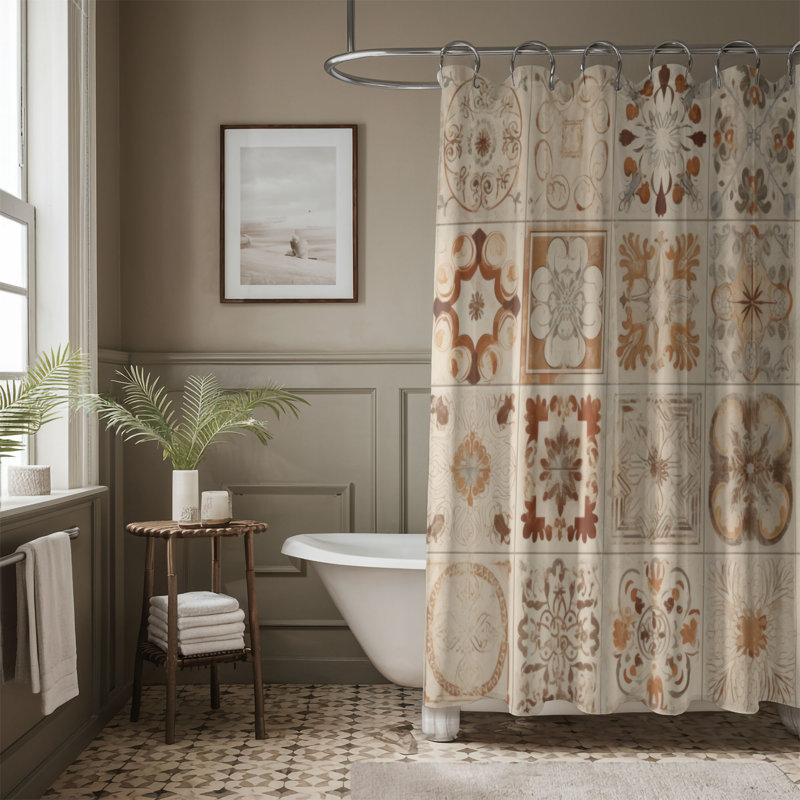 Tapis - Rideau de douche Premium, H 74 po x l 71 po