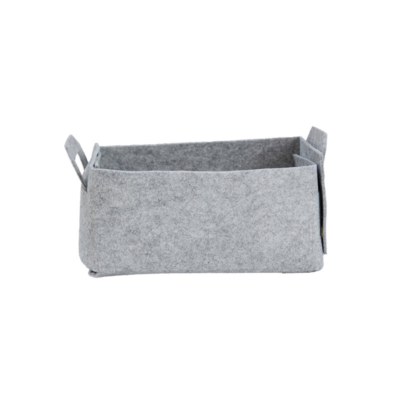 100% Felt Decorative Basket, Gray