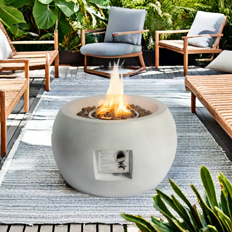 Oretha Modern Propane Fire Pit Table with Free Lava Rocks