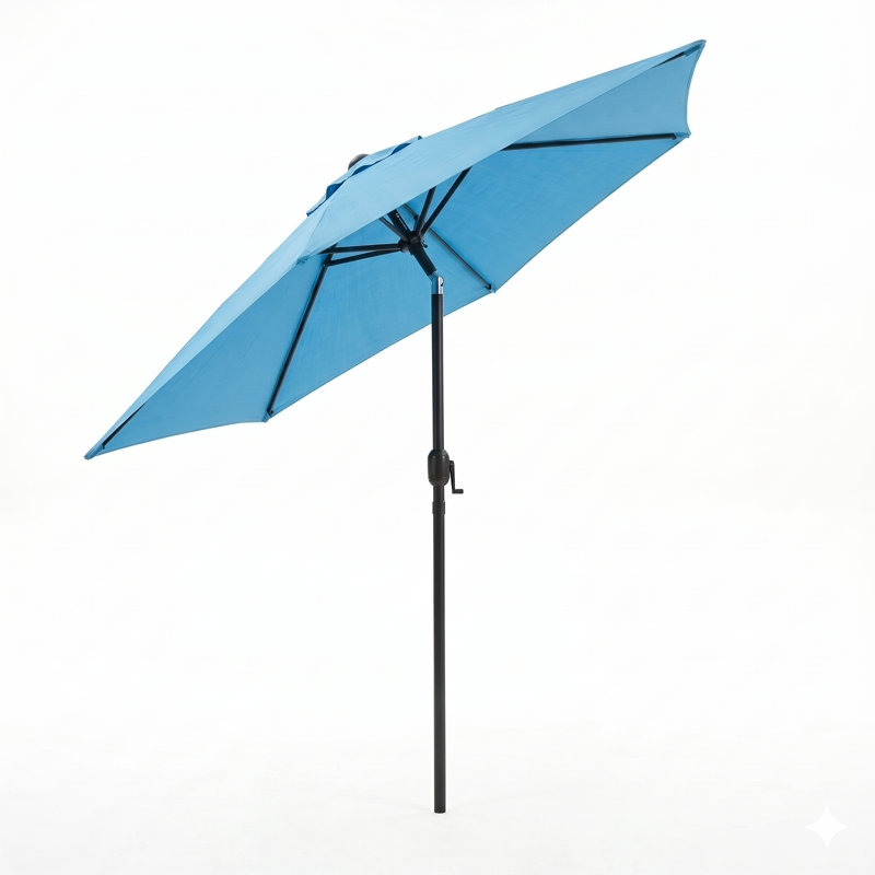 Parasol de marché hexagonal Lotus 7,5 pi - couleur bleue