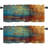 Vintage Grunge Yellow Beige Brown Blue Cyan 52" W Window Valance (Set Of 2)