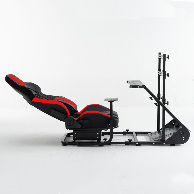 Enhanced Racing Wheel Cockpit With Ergonomic Seat – Adjustable Driving Simulator Frame – Compatible With Fanatec, Thrustmaster, Logitech, Moza, PXN – Stable Steel Construction