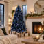 Sapin de Noël artificiel noir de 1,5 m avec 250 lumières DEL blanches, 1076 branches en PE et PVC préilluminées, branches articulées et support en métal pour la décoration d'Halloween et de Noël-1106259202