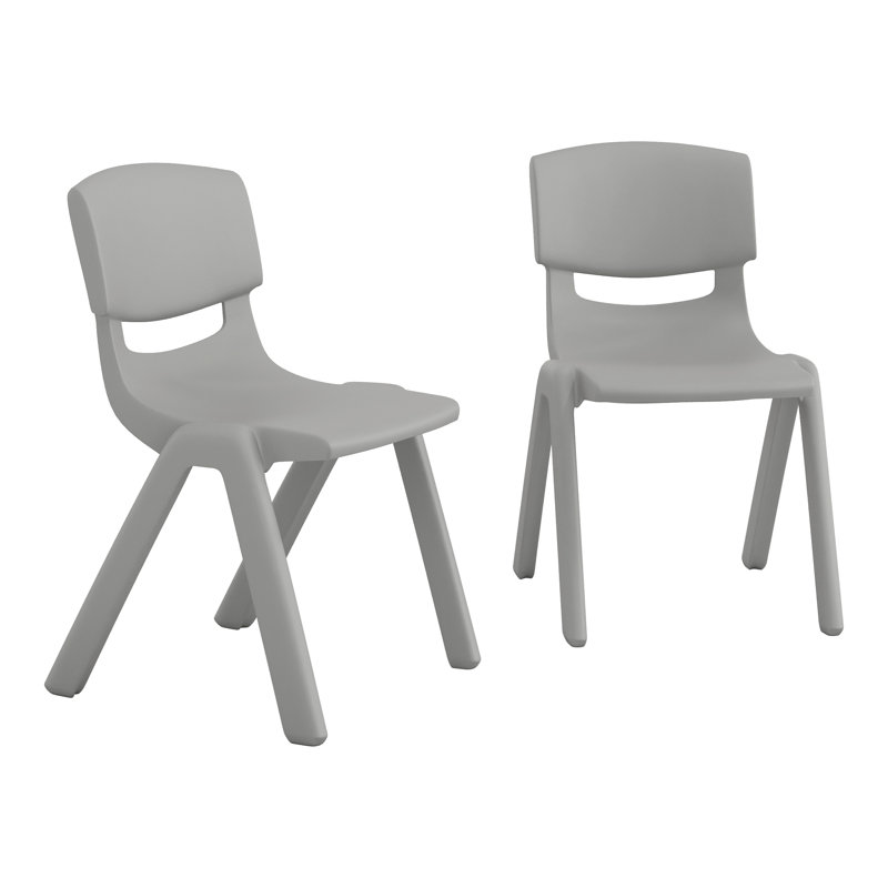 Chaise d'école empilable en plastique avec une hauteur d'assise de 30 cm (12 pouces)., H 22 po x l 13,25 po x P 15 po