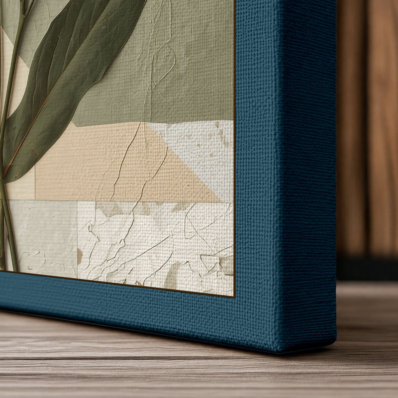 Carnation Study Botanical - Wrapped Canvas, 36x24 - 91.4 x 61.0 cm, Teal Border
