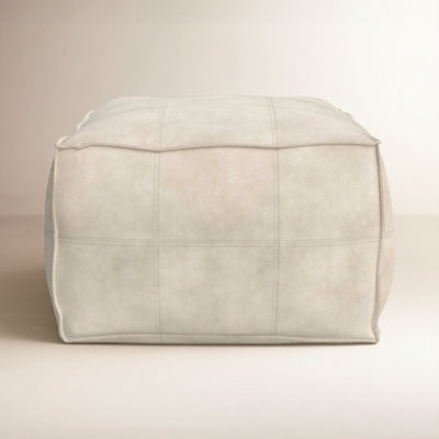 Shara 28" Genuine Leather Pouffe