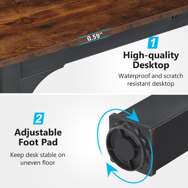 Ebern Designs Pallas 78.74'' Extra Long Double Computer Desk for ...