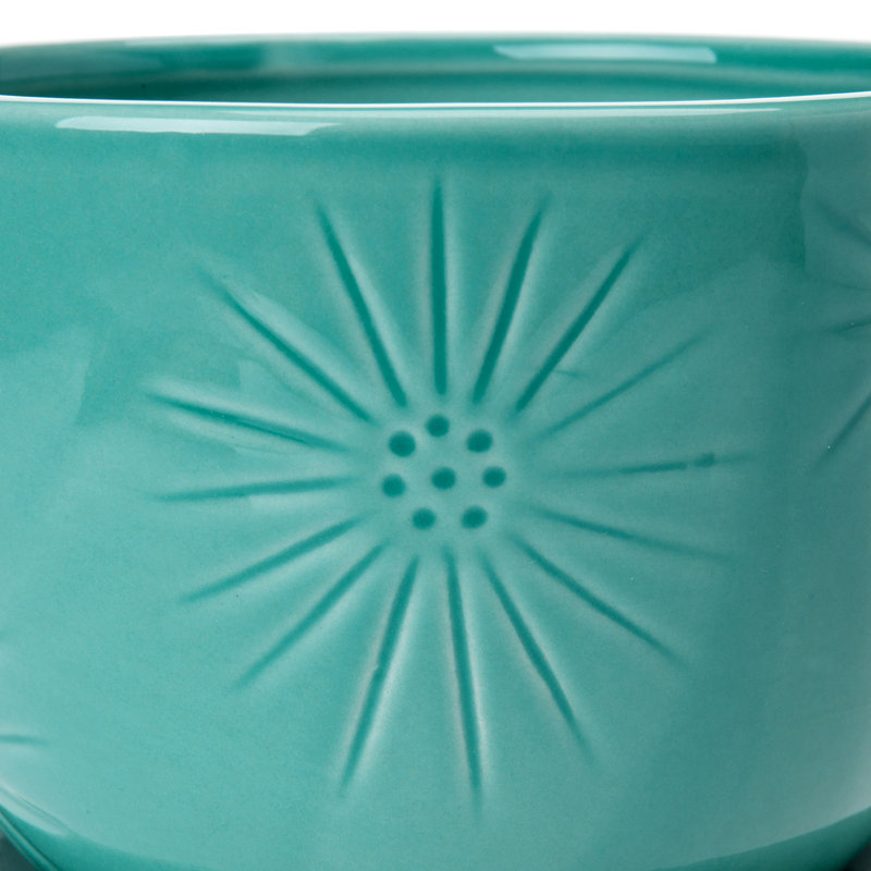 Pot Planter, Aqua Blue, 13.3cm H x 18cm W x 18cm D, 1