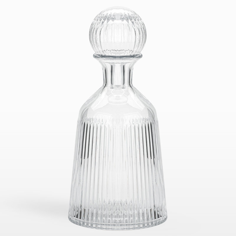 Elowen 11.5" Clear Ribbed Glass Vase With Stopper
