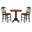 Ensemble de table de salle à manger à hauteur de comptoir 3 pièces comprenant une table de cuisine ronde avec piédestal et 2 chaises de salle à manger, noir et cerise-1524996436-1549863576-1604130735