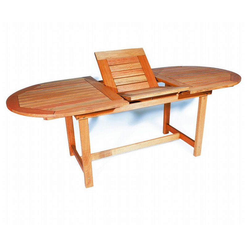 Adabpreet 6 - Person Wood Patio Dining Set with Extendable Oval Table