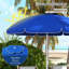 Parasol de plage portatif Outsunny - Protection UV40 +, inclinaison / hauteur réglable, 2 porte-gobelets et crochets, auvent ventilé avec 8 nervures en fibre de verre-1582121599