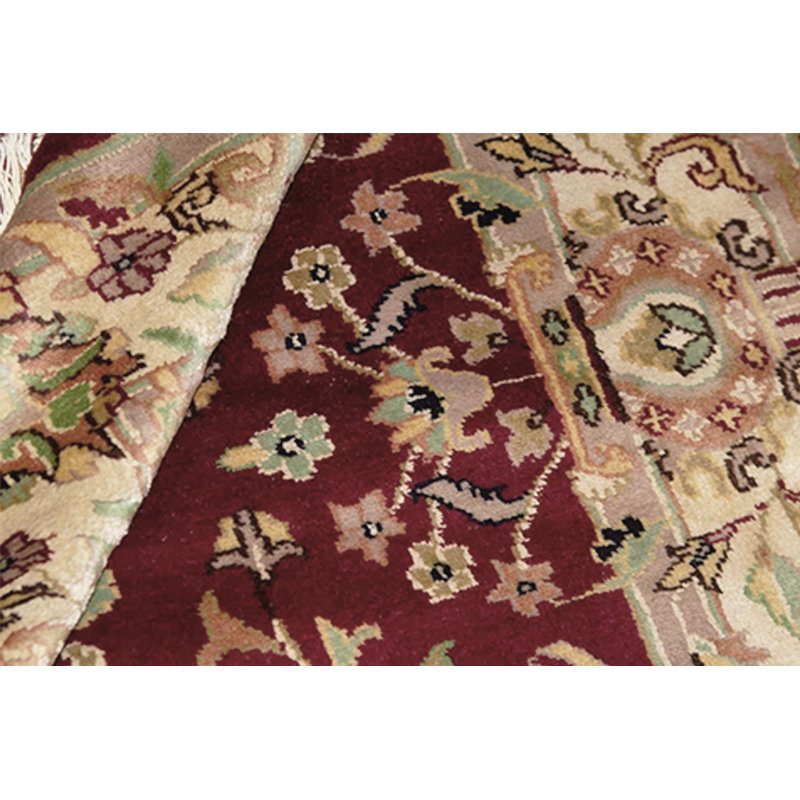 Hand-Knotted High-Quality Red and Ivory Area Rug