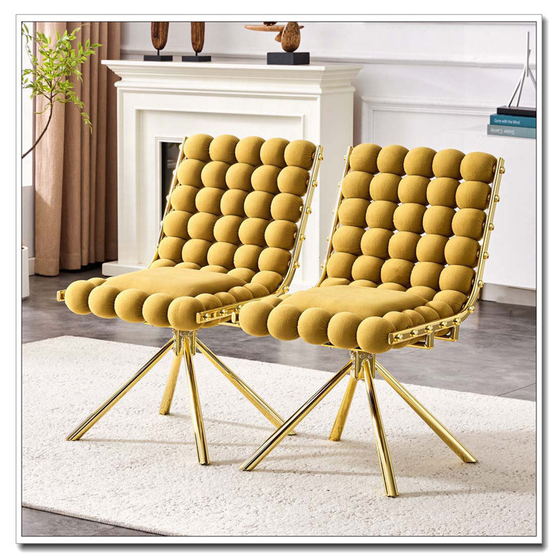 Chaises de salle à manger en velours avec pieds, chaises d'appoint rembourrées modernes pour la salle à manger et la cuisine