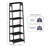 Lavish Home 23.5"L x 16.5"W x 71"H Freestanding 5-Tier Wood Ladder Bookshelf, Black-1390489229