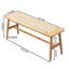 Banc de salle à manger en chêne massif tressé naturel pour salle à manger, chambre ou salle de bain