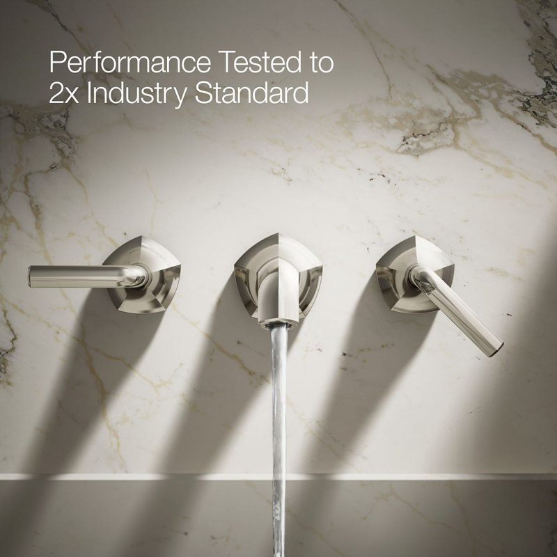 Occasion Wall-Mount Bathroom Sink Faucet Lever Handle Trim, Polished Nickel