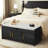 Upholstered 43.7" Wooden Entryway Storage Bench With Cushioned Seat & Hidden Compartments, Flip Top Shoe Cabinet Bench-2020279196