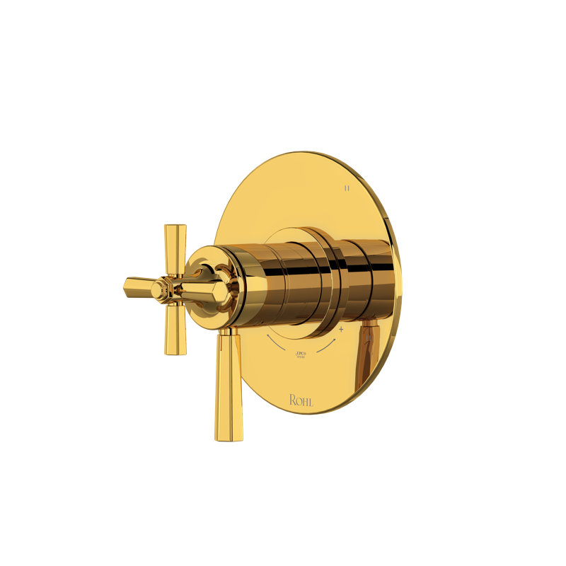 Modelle 1/2" Therm & Pressure Balance Trim With 5 Functions, Unlacquered Brass