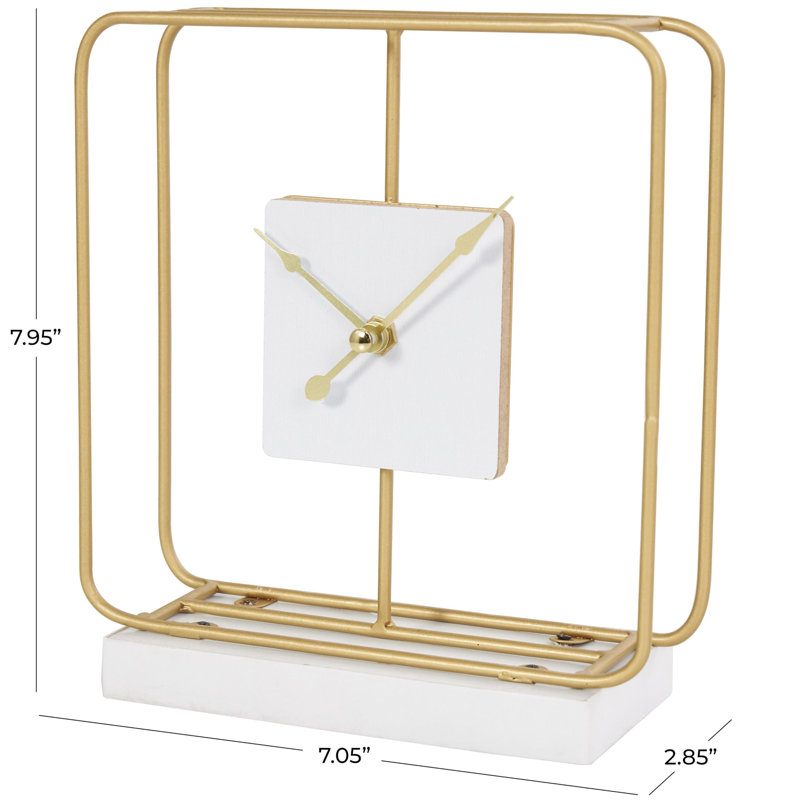 Modern Mechanical Tabletop Clock in Gold
