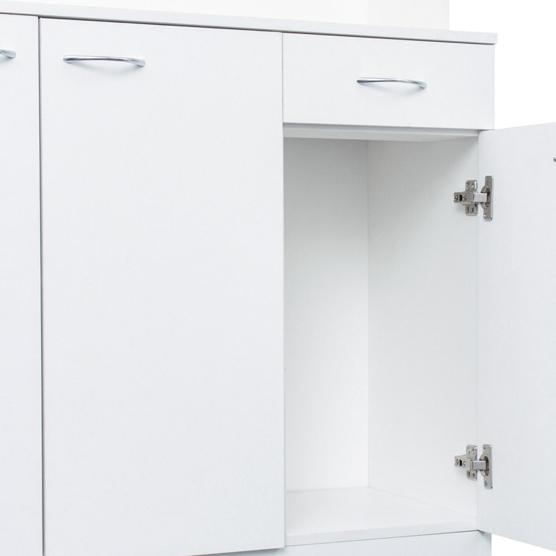 6 armoires-penderie 6 portes, 1 tablette ouverte et un tiroir de 69,81 po de hauteur pour la chambre à coucher et la cuisine, blanc - construction et armoire de cuisine, blanc, Space Design