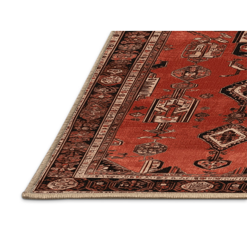 Tapis brun lavable à la machine, Rond 6 pi