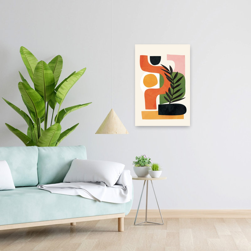 Organic Abstract Plant Abstract Contemporary Minimalist Nature Plant Wall Art Print 1 Piece Wrapped Canvas Wall Art