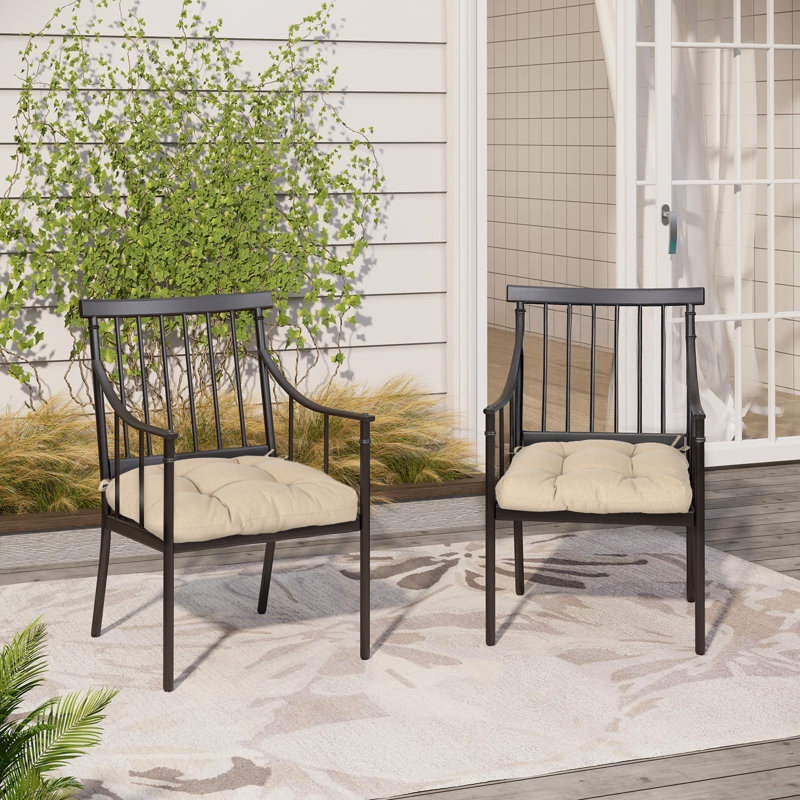 19" x 19" x 5" Tufted Outdoor Chair Cushions, Khaki