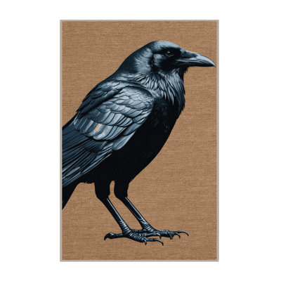 Washable Carrion Crow Birds Area Rug