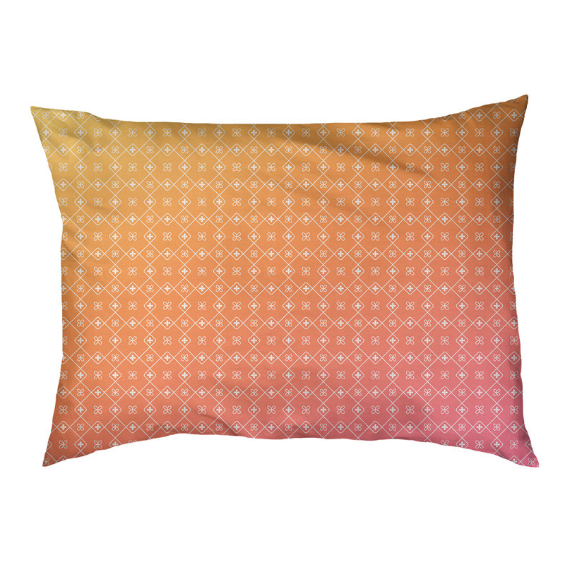 Coussin extérieur napperon Campion, Moyen (L 29,5 po x P19,5 po x H 9,5 po), Jaune / corail / orange
