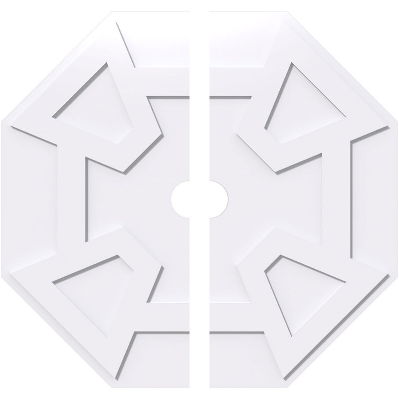 Médaillon de plafond contemporain en PVC de qualité architecturale de 40 po x P 4 po x P 14 po x P 1 po Logan