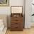 Flip Top Makeup Dressing Table With Lighted Mirror & Stool-2137583221