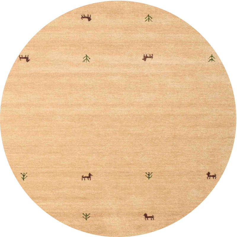 Tapis beige Careen, Rond 8 pi