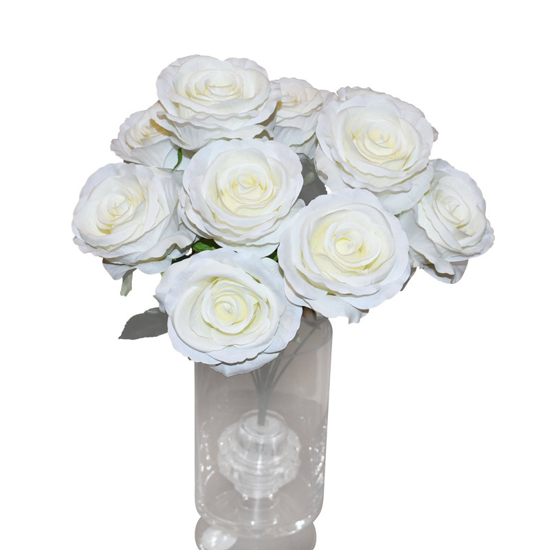 Faux rosier 19 po - Crème