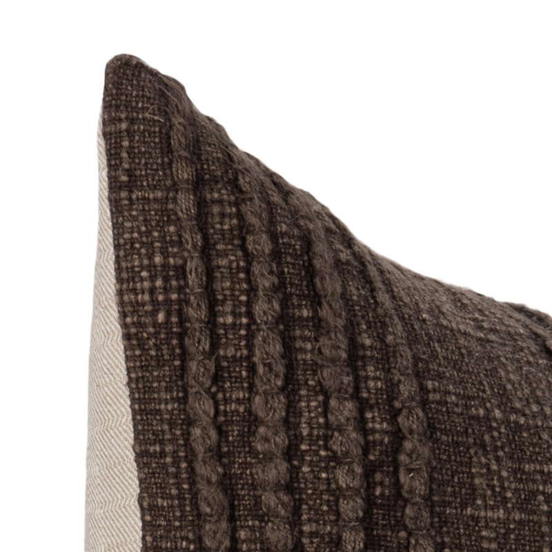 Gratitude Indoor/Outdoor Pillow Cover & Insert, Rectangle 14"H x 20"W, Ganache Brown