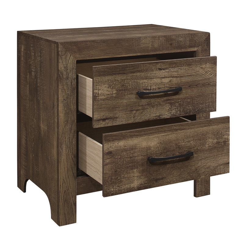 Table de chevet 2 pièces Amitabh, Brun rustique