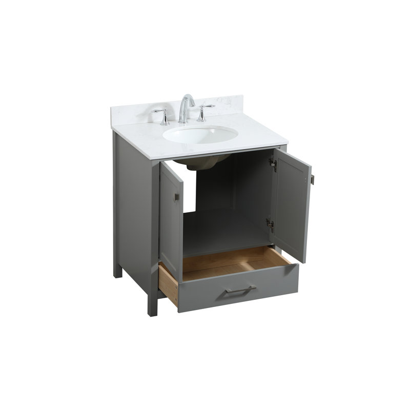 Ensemble de meuble-lavabo simple 30 po, Gris