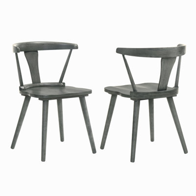 Ensemble de 2 chaises de ferme rustiques, chaises d'appoint en bois massif pour la cuisine et la salle à manger