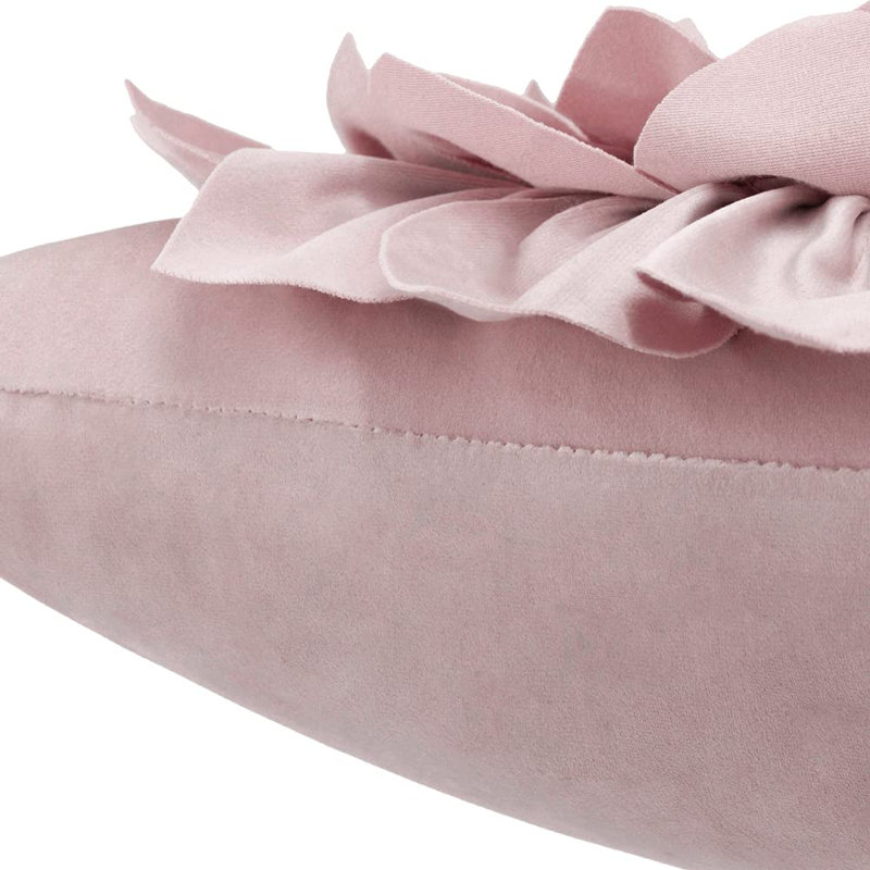Appliqued Velvet Pillow Cover, Rose Gold
