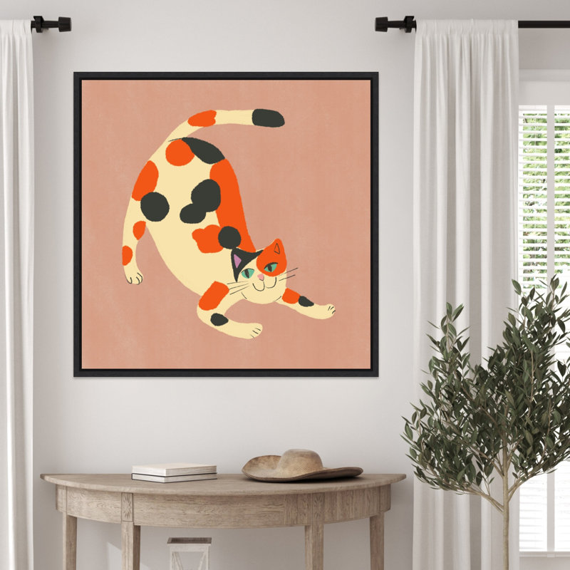 «Playful Calico Cat» par Irrizarry, reproduction d'art sur toile encadrée, H 30 po x l 30 po