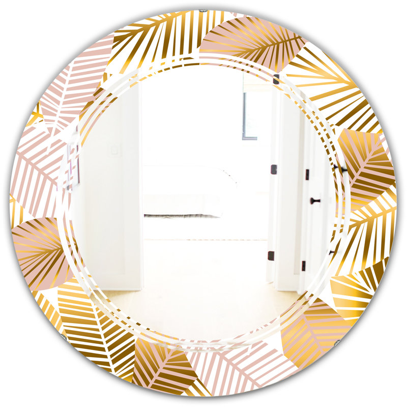 Miroir mural Triple C Palm Leaves II, 23,6 po x 23,6 po