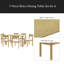 Ensemble de table à manger rétro 7 pièces pour 6 personnes, ensemble de table à manger en bois pour 6 personnes avec chaises rembourrées pour la cuisine et la salle à manger-1301595937-1301595936
