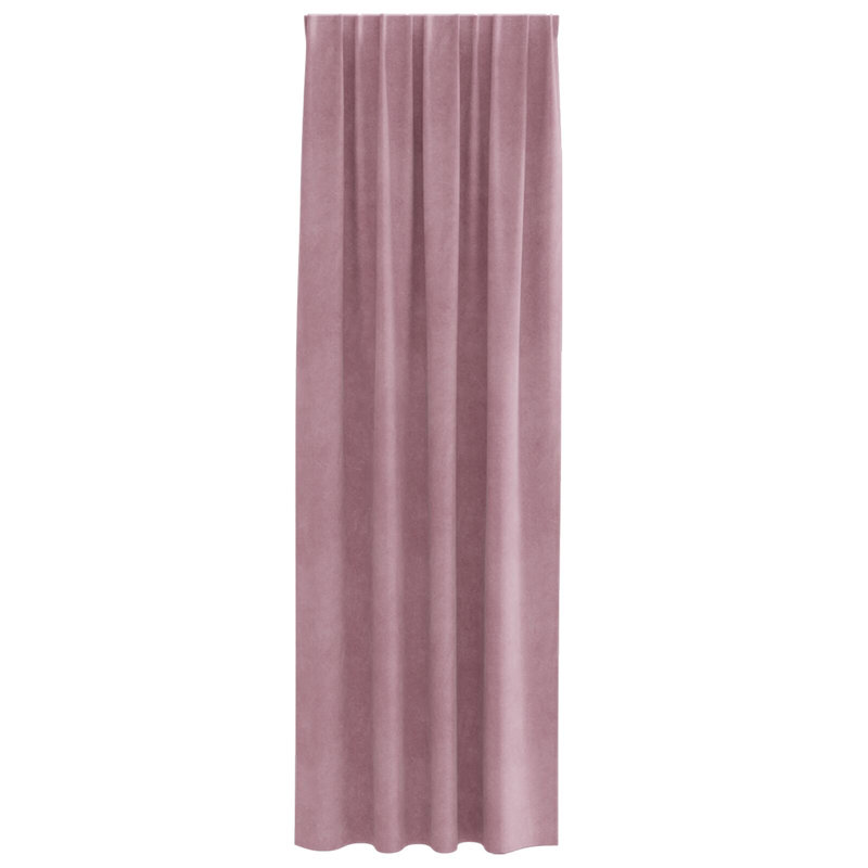 Curtains Polyester 140Cm Sound-Absorbing, Pink, 140cm Width x 245cm Drop