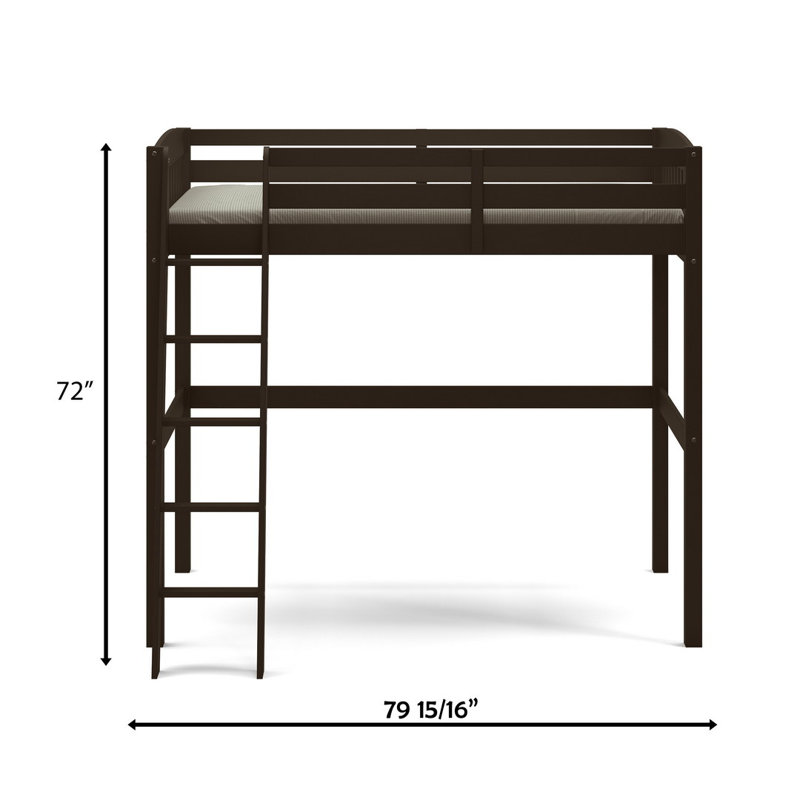 Jahliah Kids Twin Loft Bed, Cappucino