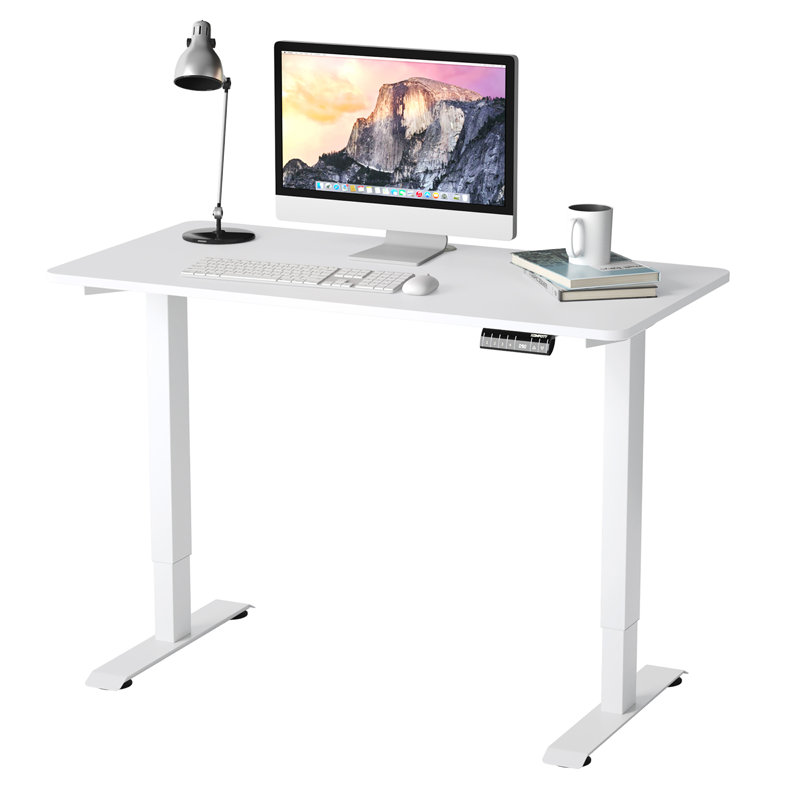 Cloverly Adjustable Metal Base Standing Desk, White