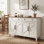 Buffet Farmhouse avec tablettes réglables et 2 tiroirs pour la cuisine	