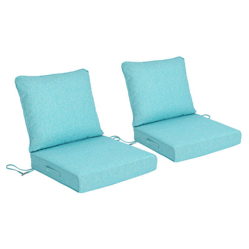 Outdoor Water-resistant Deep Seat Cushion Set, 24" W x 24" D, Aruba Blue