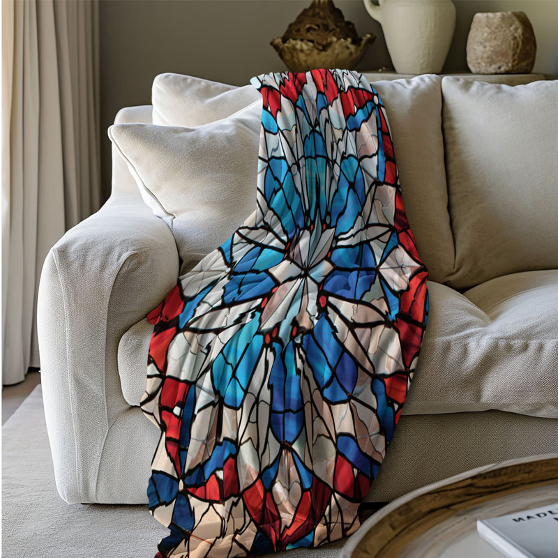 Patriotic Patterns - 1 pièce Sherpa Premium, Lit simple